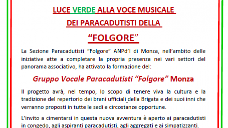 Gruppo Vocale Paracadutisti “Folgore” Monza